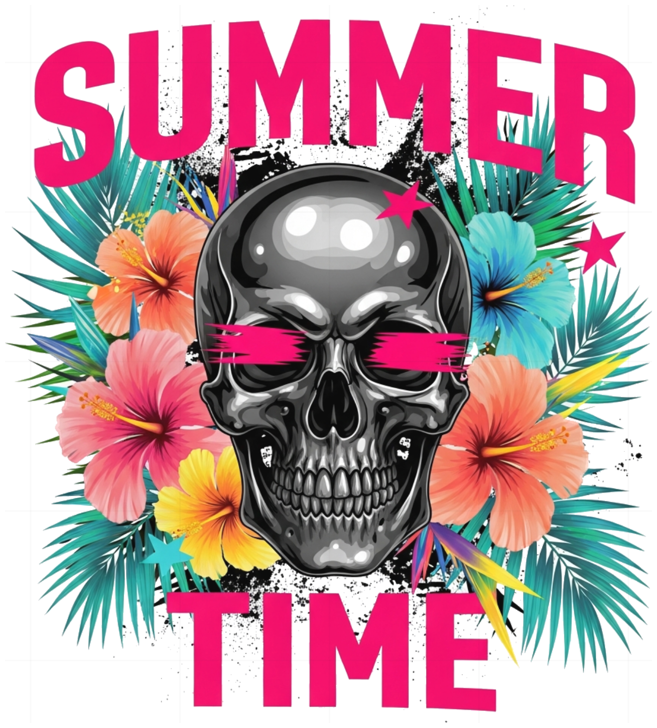 Áo Thun Summer Time Skull Gothic Unisex Form Rộng Cotton Cao Cấp - 150626-14-30-RSN