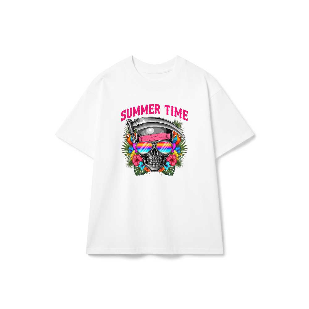 Áo Thun Summer Time Reaper Gothic Streetwear Form Rộng Cotton 100% Unisex - 150626-14-32-KHQ
