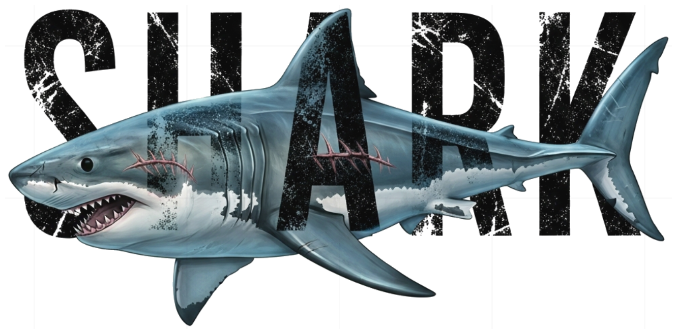Áo Thun Shark Cá Mập Trắng Oversize Cotton 100% Streetwear - 150626-15-04-CZJ