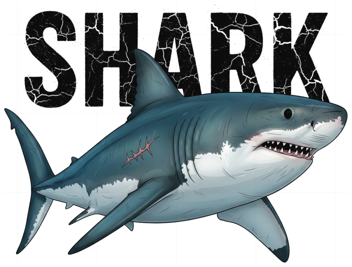 Áo Thun Shark Design Cá Mập Đen Form Rộng Unisex Cotton Oversize 150626-15-04-JVN