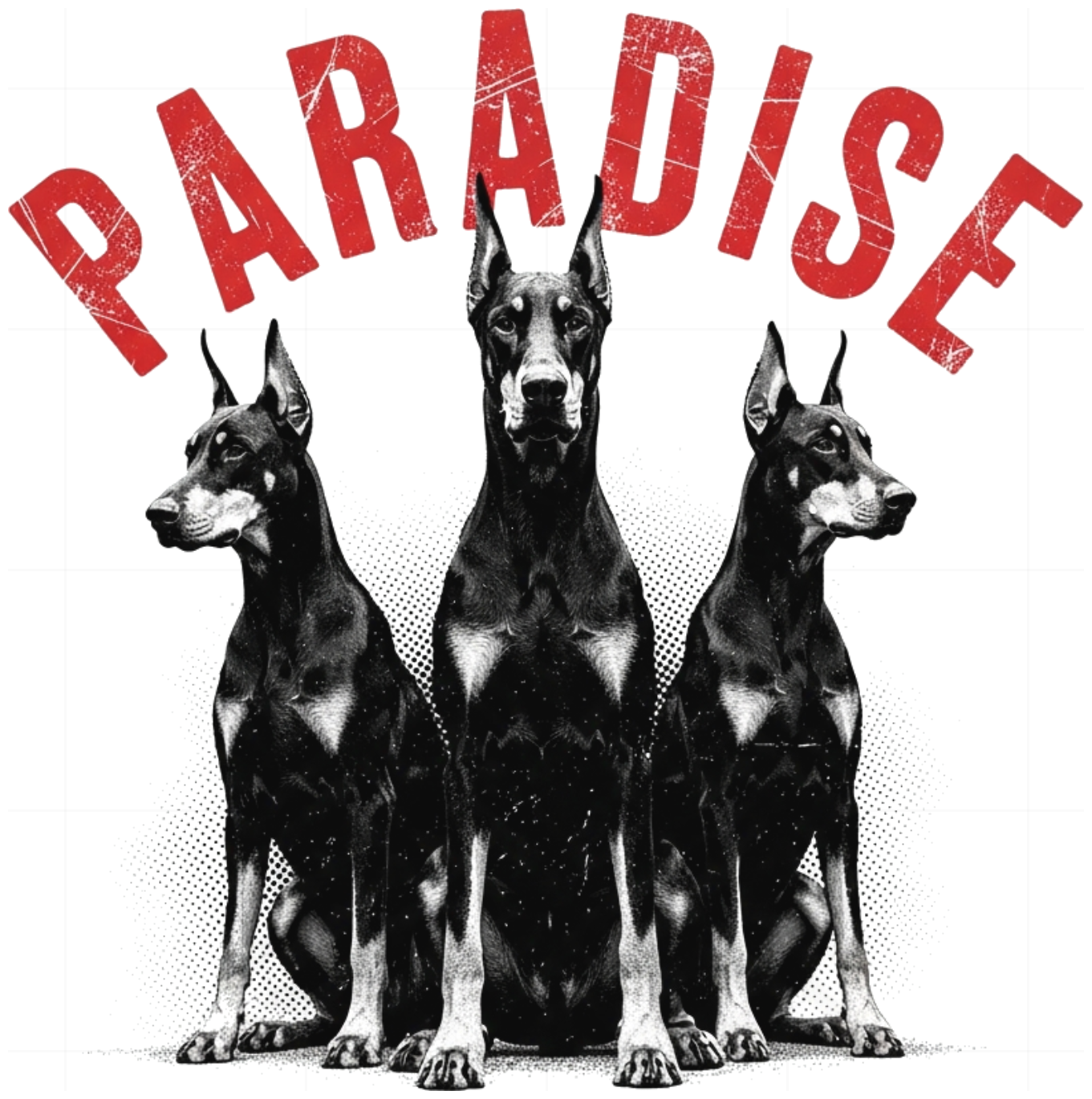 Áo Thun Oversized Paradise Doberman Streetwear Vintage Cotton Co Giãn - 150626-15-17-QVS