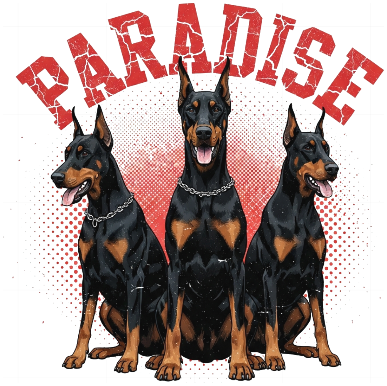 Áo thun PARADISE Doberman Oversize Streetwear Vintage Cotton Unisex - 150626-15-17-QYC