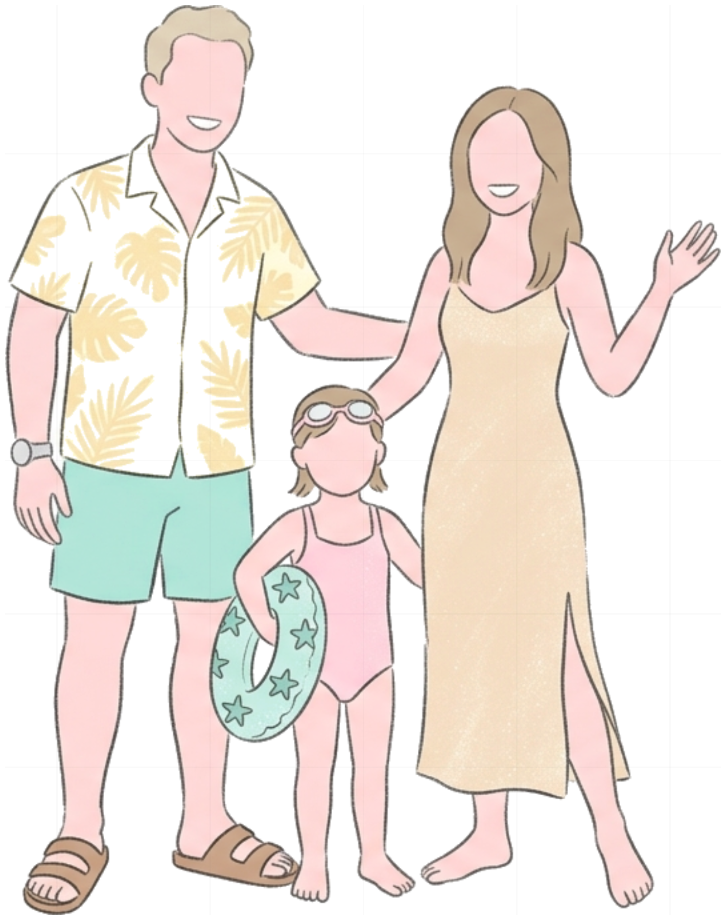 Áo thun gia đình VNXK HAMCHOI Trắng cotton co giãn Summer Pastel Family Tee - 150726-15-28-SUH