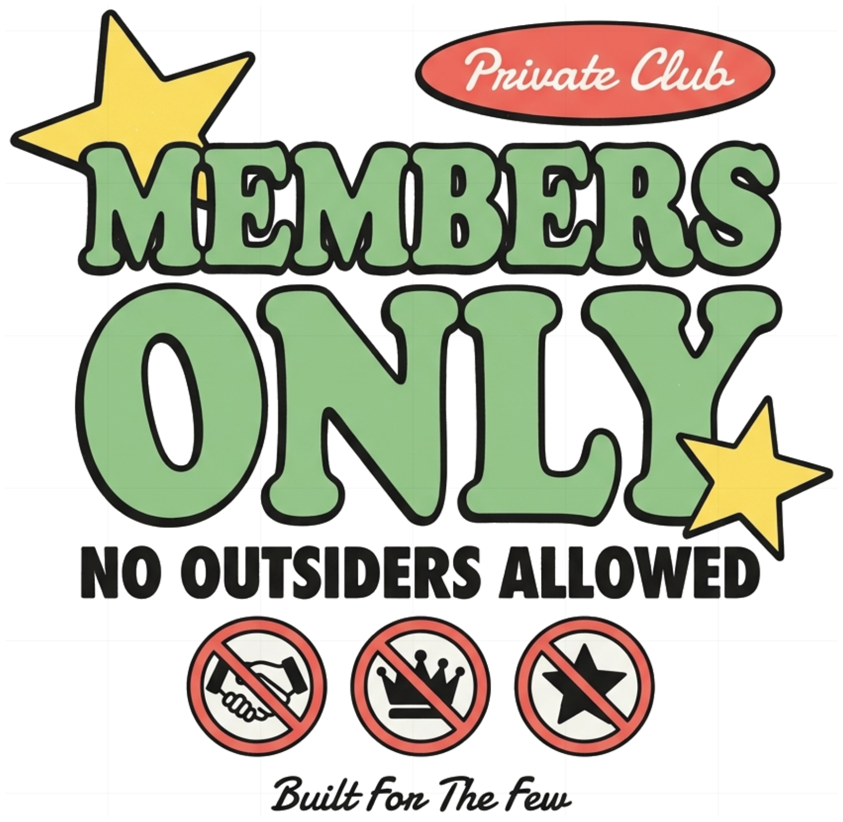 Áo Thun Trắng Members Only Private Club Retro Streetwear Form Rộng Cotton Unisex Cực Chất - 150826-13-45-RBX