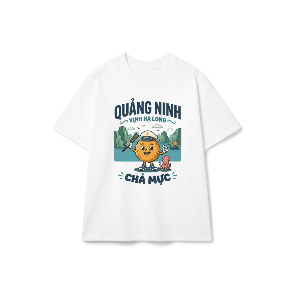 Áo Thun Quảng Ninh Chả Mực Hạ Long Mascot Cute Cotton Co Giãn Phông Unisex Thời Trang Du Lịch - 150826-14-23-KCW