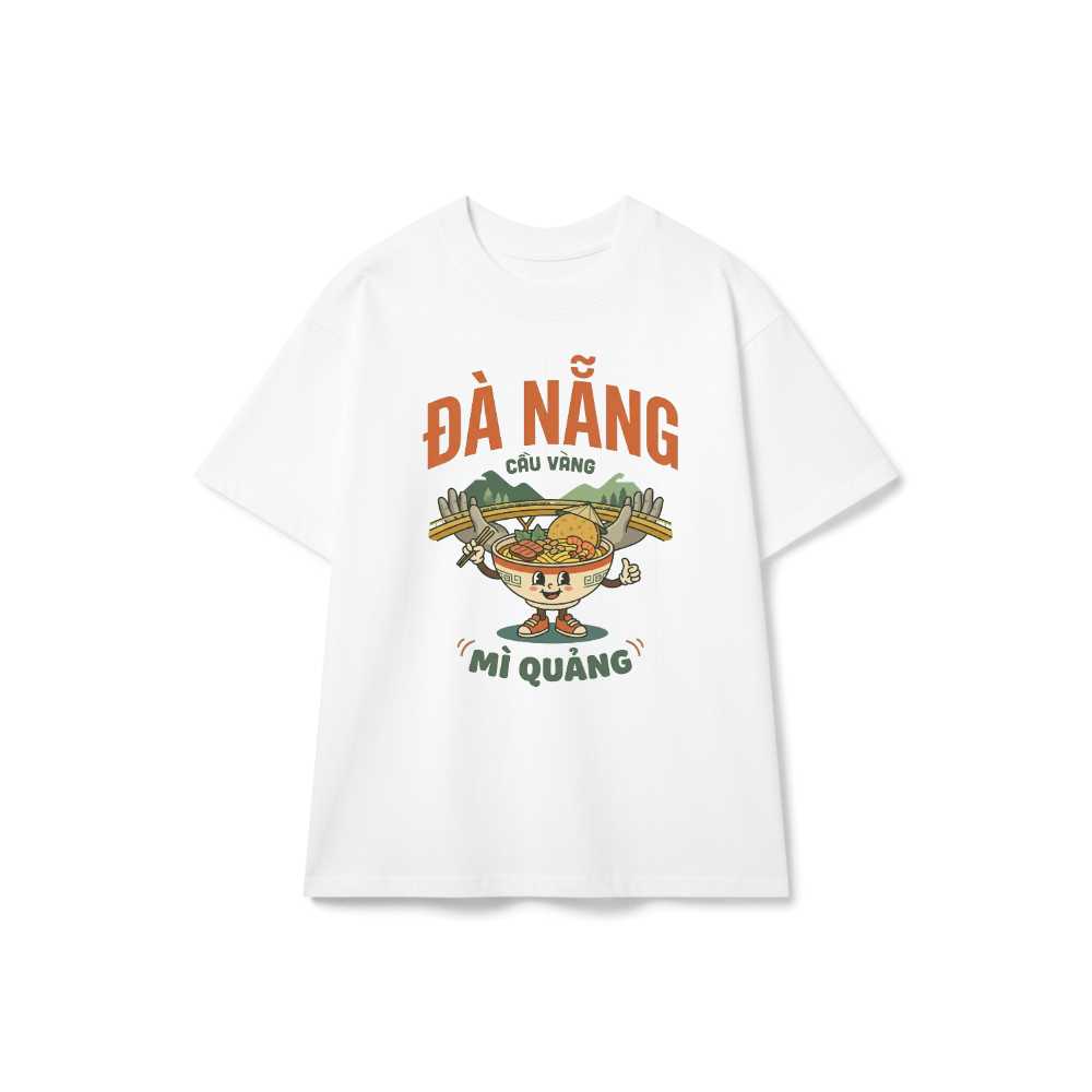 Áo Thun Đà Nẵng Mì Quảng Cầu Vàng Mascot Cực Chất Áo Phông Unisex Cotton Form Rộng Trendy - 150826-14-31-HEO