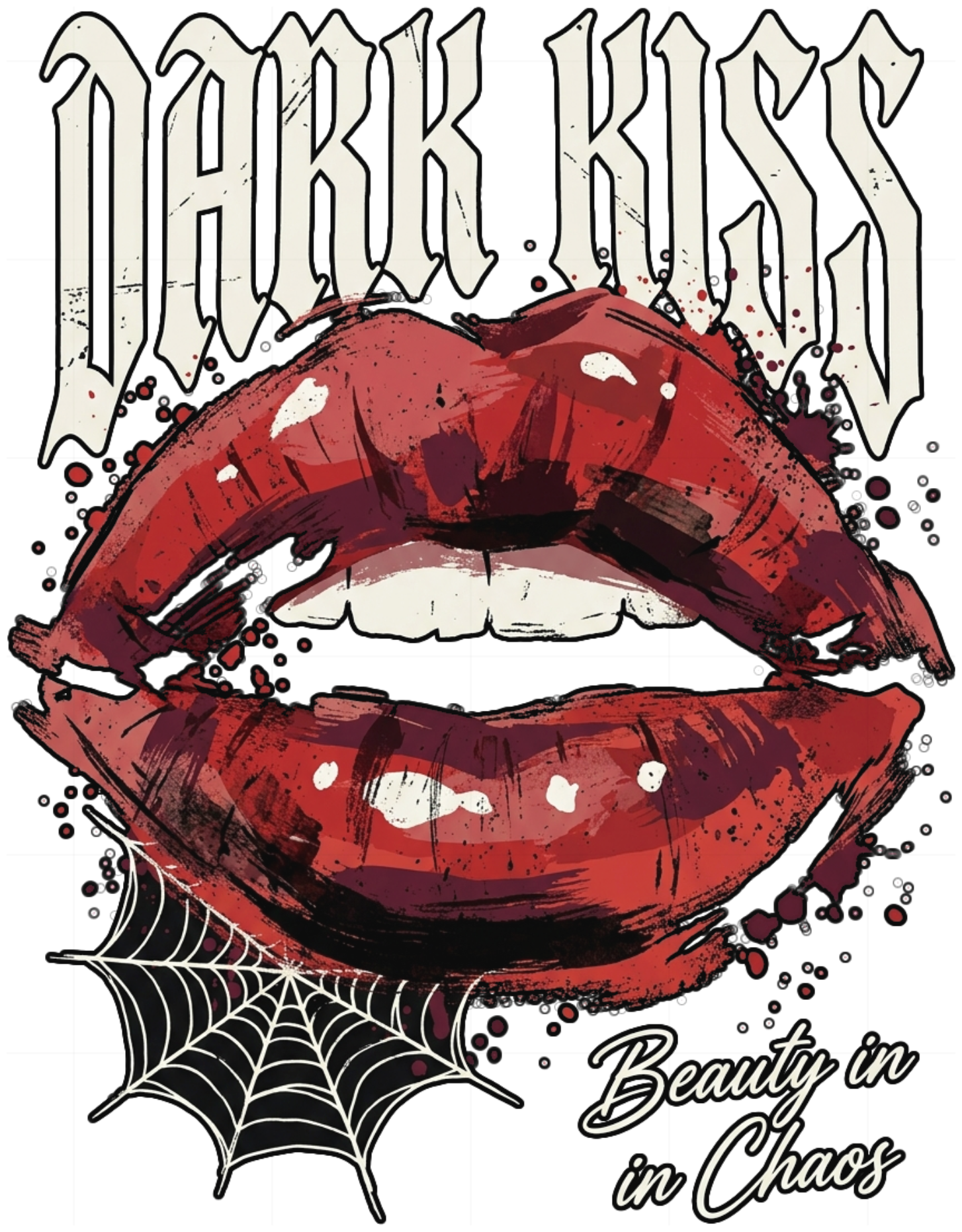 Áo Thun Dark Kiss Streetwear Gothic Grunge Unisex Form Rộng Cotton Cao Cấp - 150826-19-19-WBG