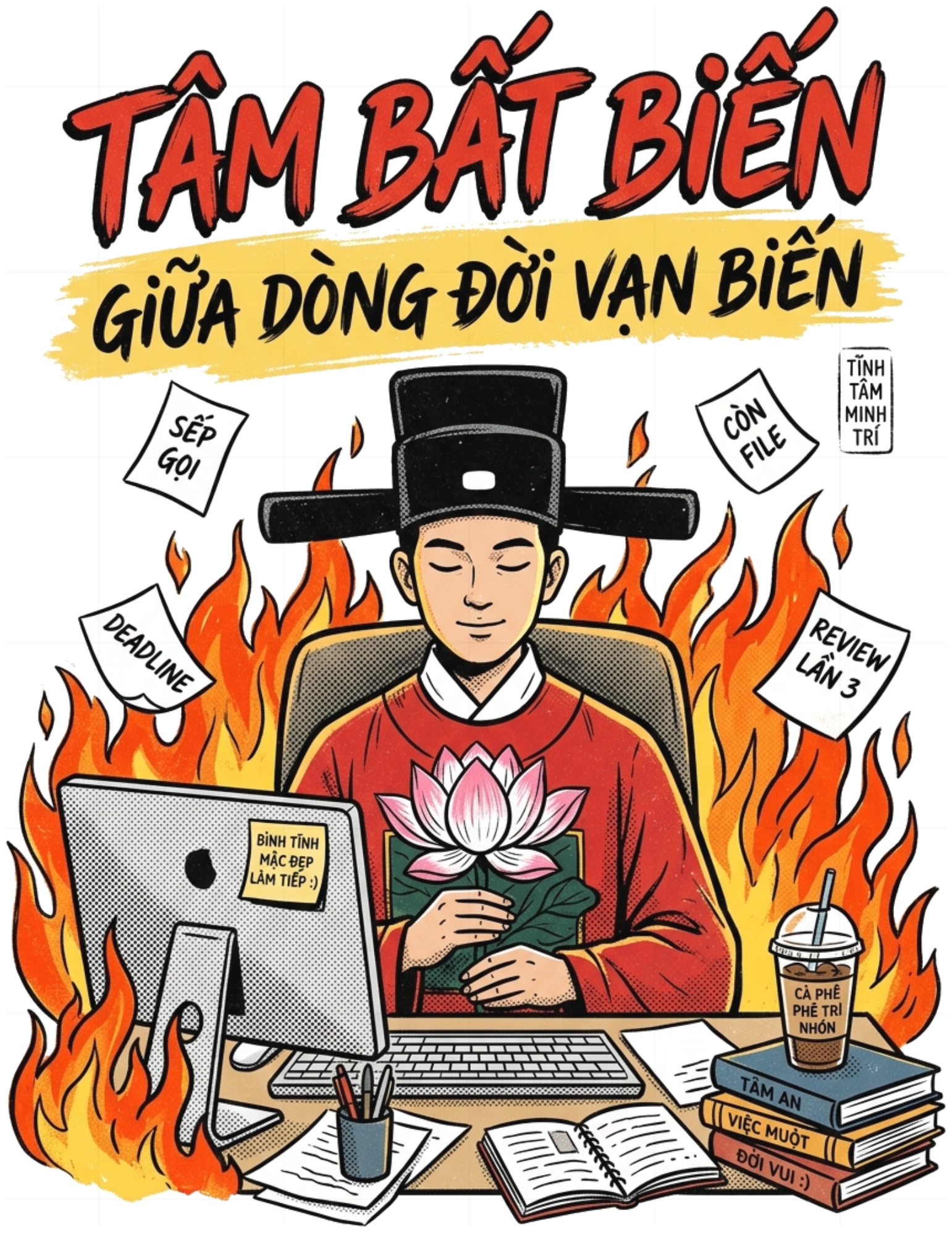 Áo Thun Tâm Bất Biến Giữa Dòng Đời Vạn Biến Streetwear Cotton Unisex Form Rộng - 150826-20-26-EIF