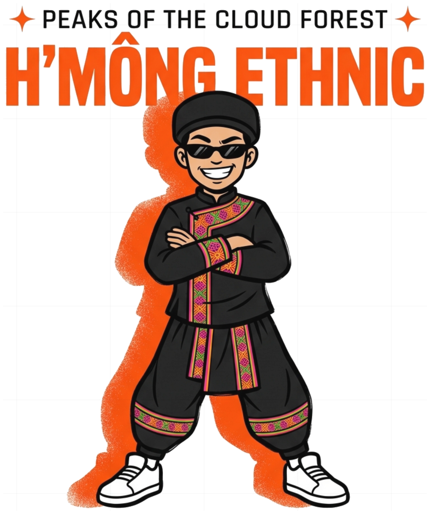 Áo Thun H'Mông Ethnic Streetwear B-Boy Mascot Oversize Cotton 100% Co Giãn 4 Chiều - 150926-15-50-VBM