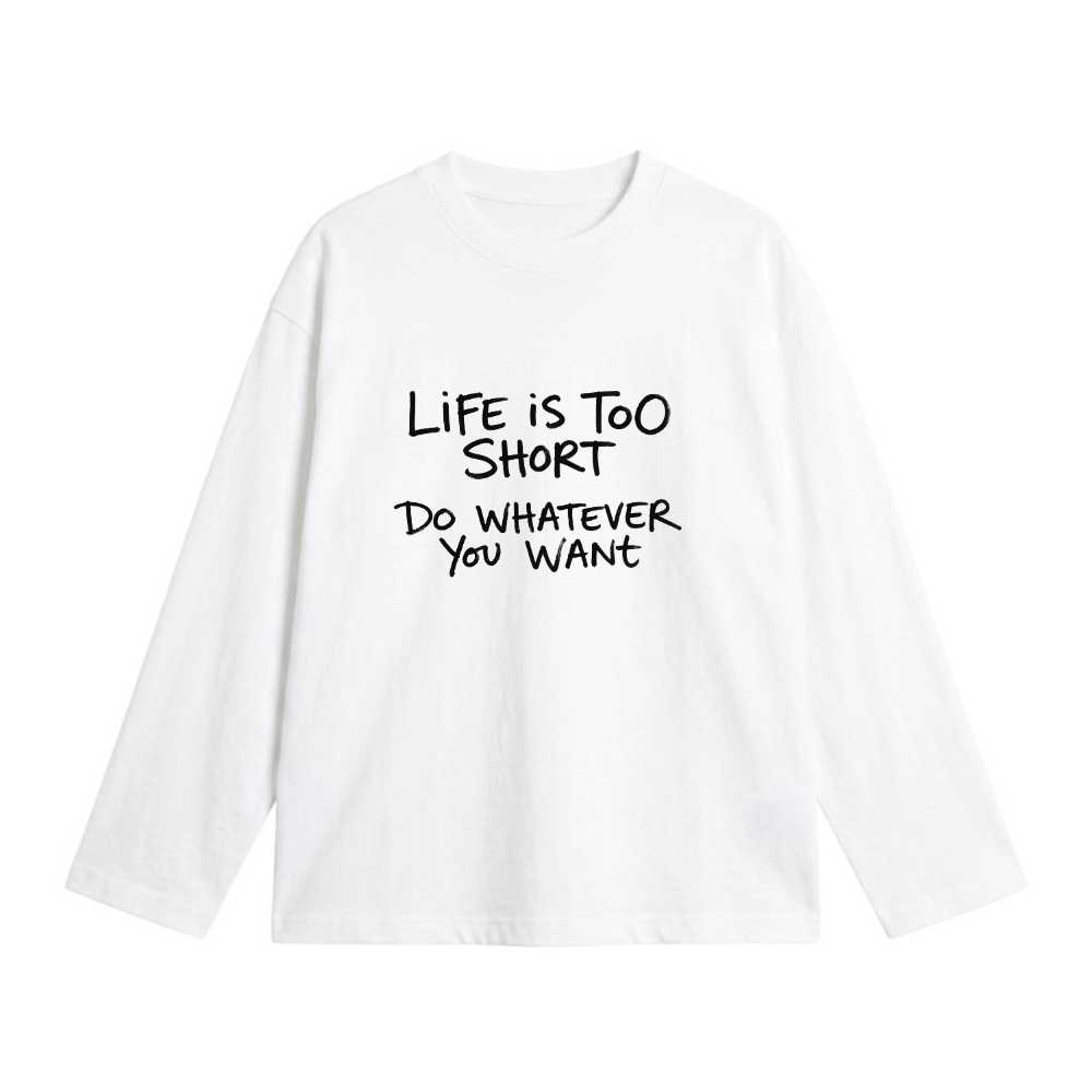 Áo thun oversize trắng VNXK HAMCHOI form rộng unisex basic Life Short Tee - 151026-13-50-DKZ