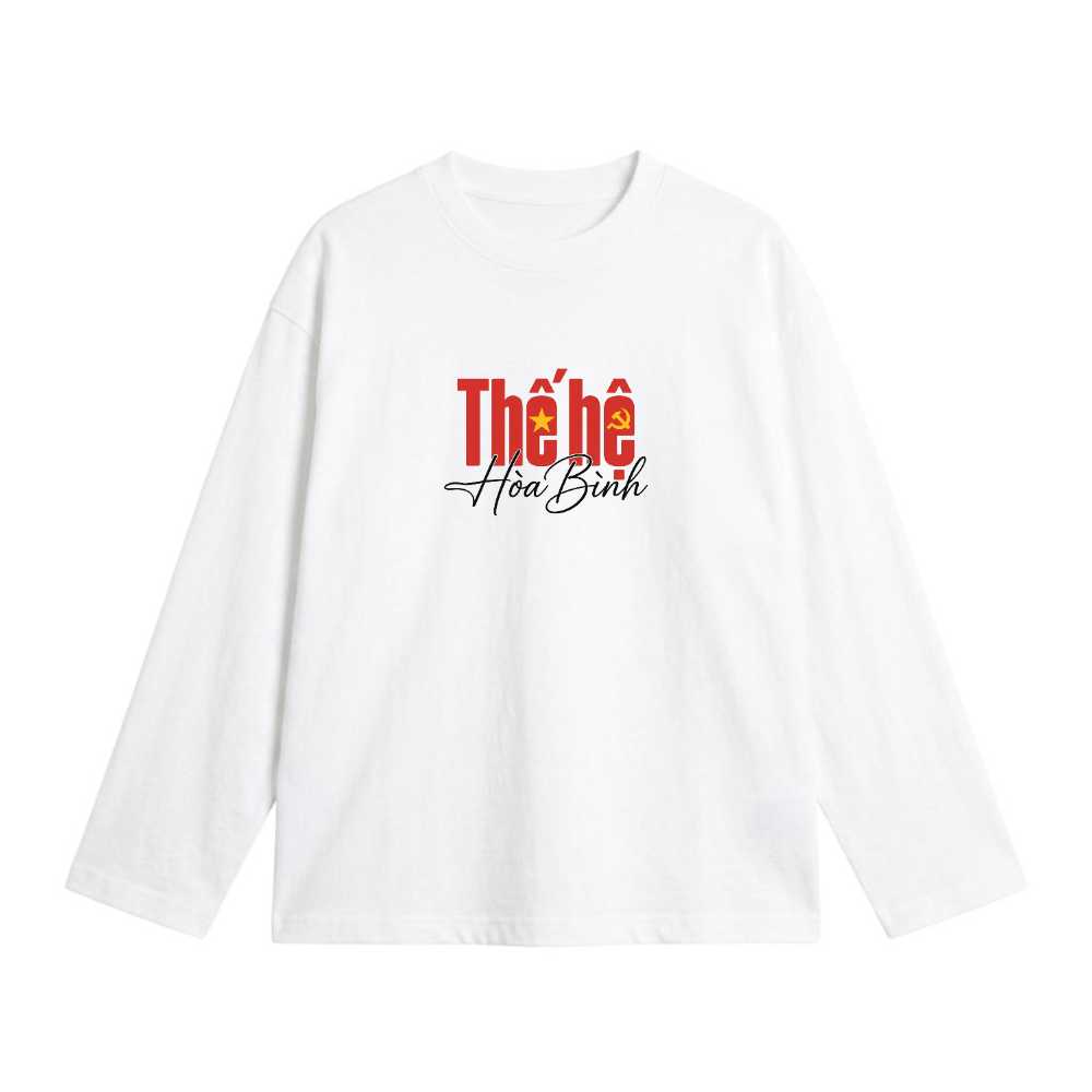 Áo thun tay lỡ unisex VNXK HAMCHOI form rộng oversize Peace Generation Tee - 151026-14-10-NXV