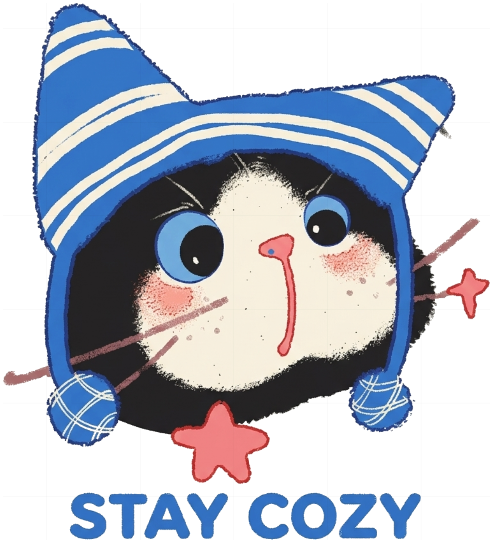 Áo Thun Oversize Unisex Cotton In Hình Mèo Stay Cozy Phong Cách Kawaii Streetwear - 151026-16-16-AWF