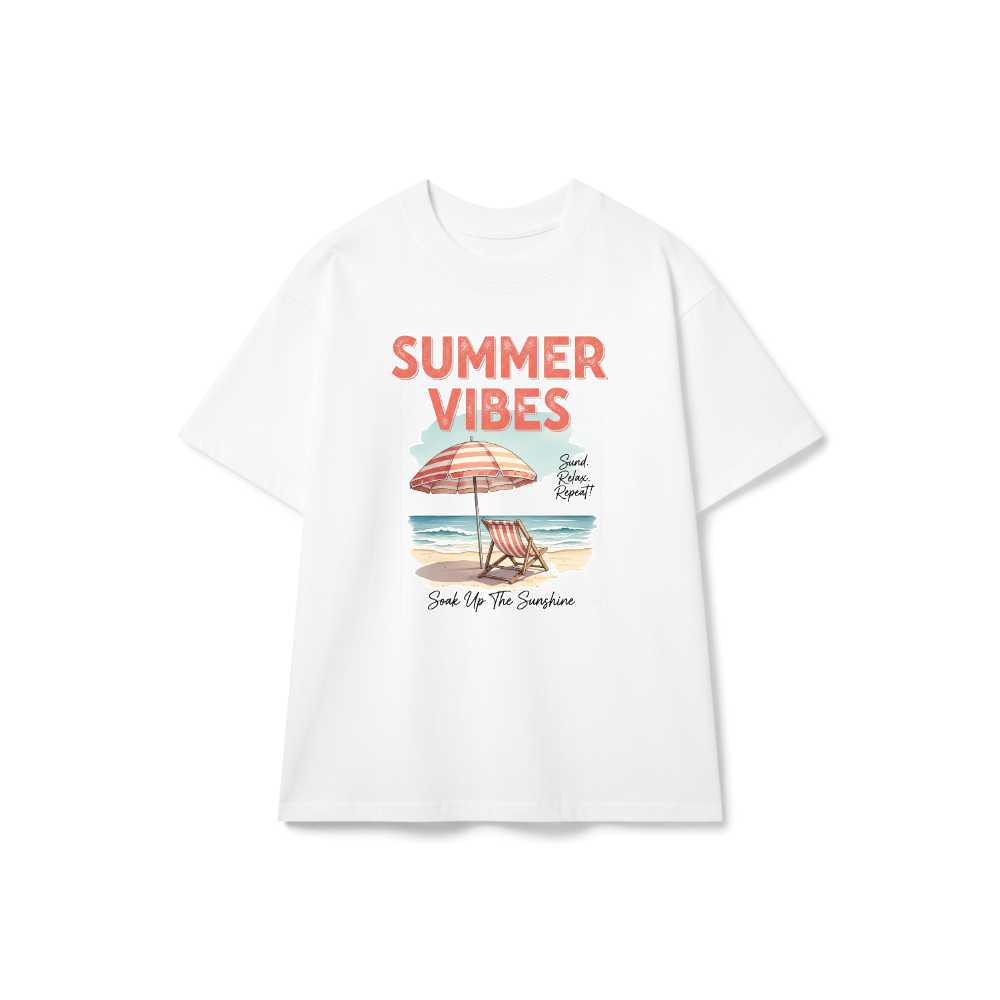 Áo Thun Summer Vibes Vintage 1970s Form Rộng Cotton Cao Cấp Du Lịch Biển - 160626-14-03-PCA