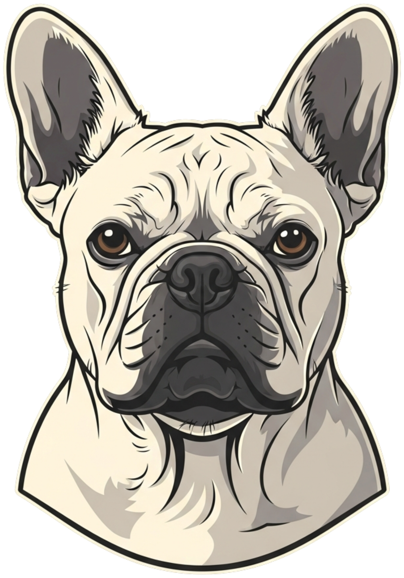 Áo Thun Unisex Hình Chó French Bulldog Luxury Màu Kem Cotton Oversize - 160626-14-24-TLD