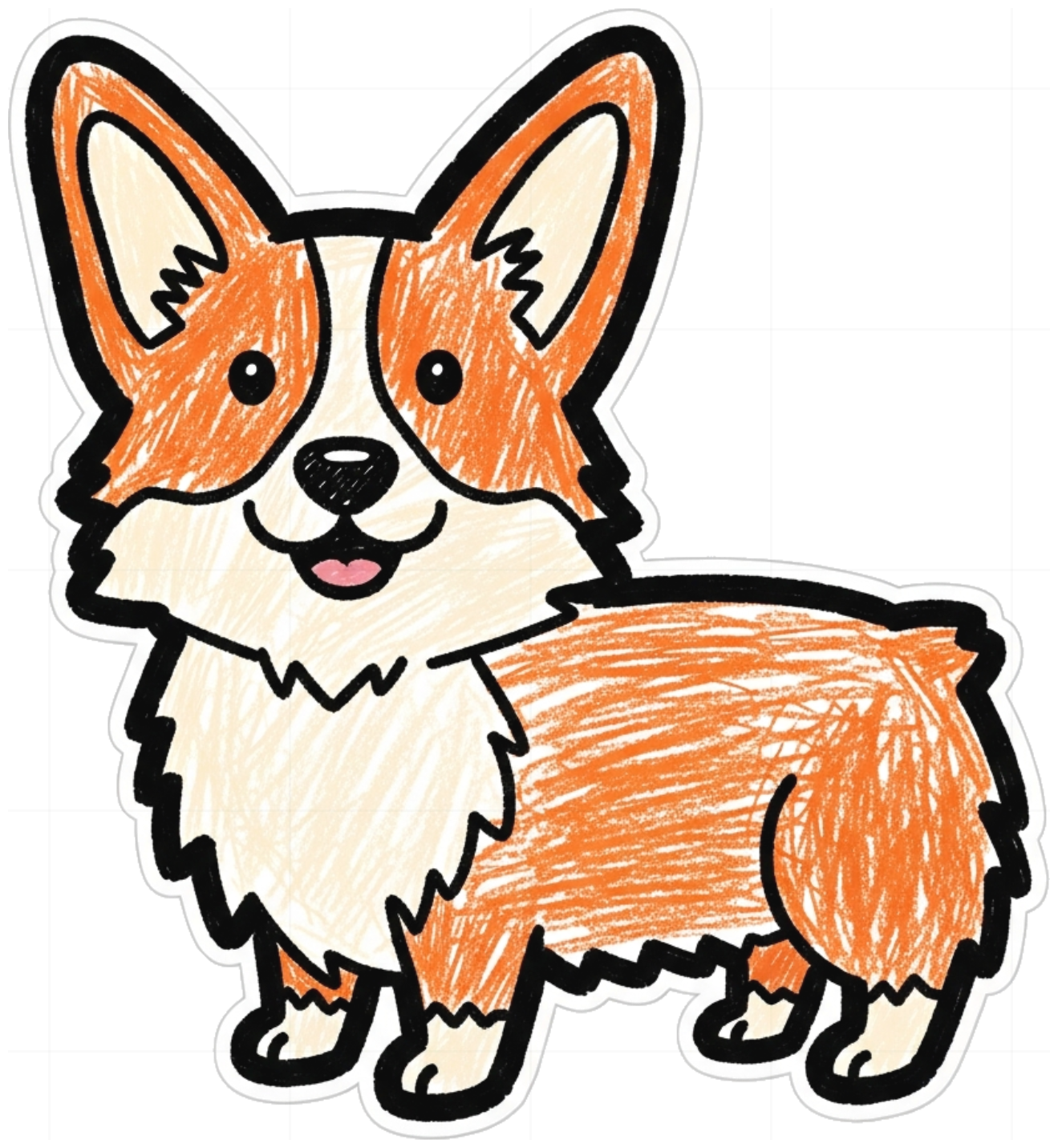 Áo Thun Trắng In Hình Corgi Doodle Slogan Design Cotton Unisex - 160626-14-54-HOO