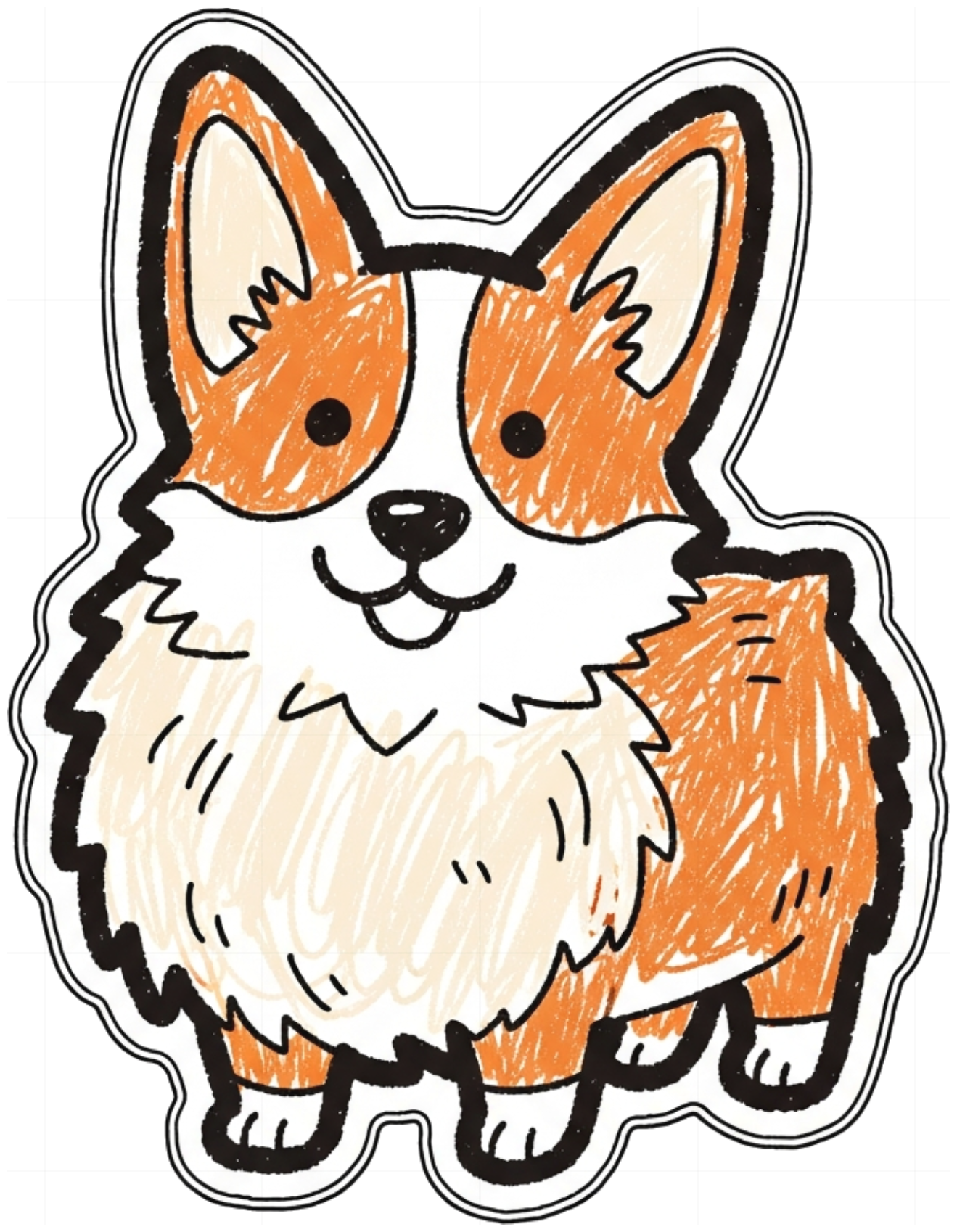 Áo Thun Unisex Form Rộng Cotton Trắng Hình Corgi Doodle Cute Design - 160626-14-54-UCW