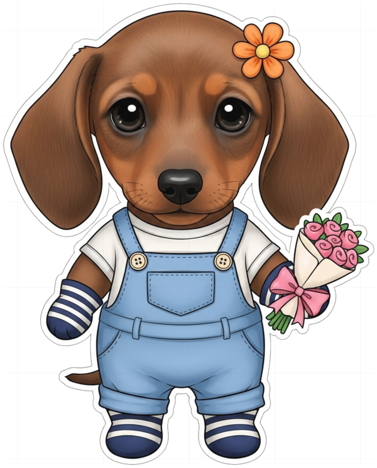 Áo Thun Đen Chó Lạp Xưởng Dachshund Chibi Cotton Form Rộng Cực Chất - 160626-15-04-IZI