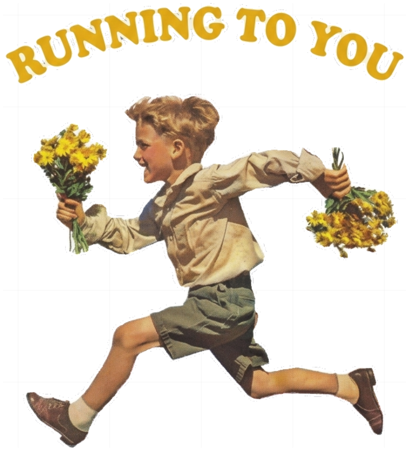 Áo Thun Unisex In Hình Vintage Running To You Retro Streetwear Phông Rộng Cotton Co Giãn - 160926-12-01-PBN