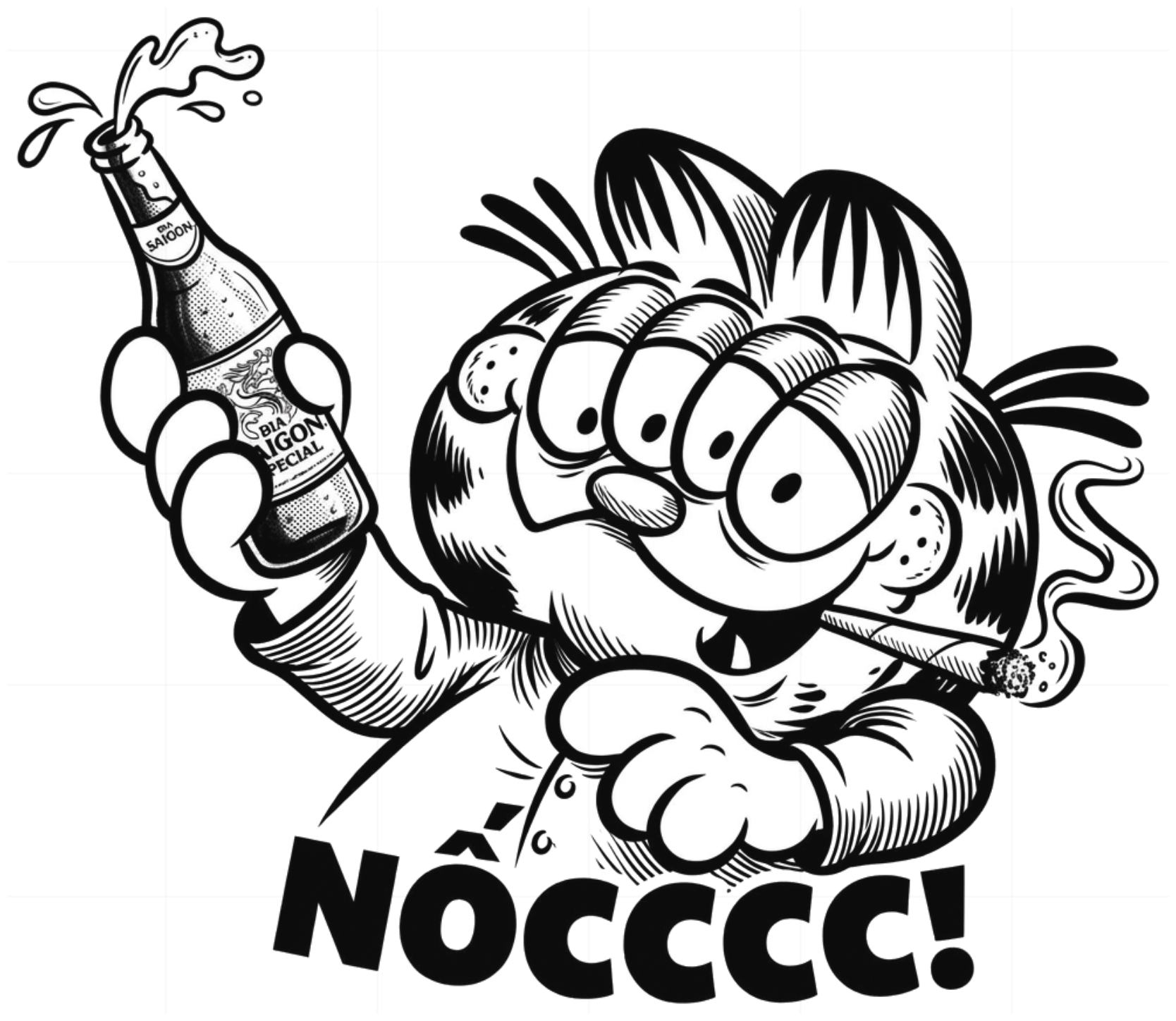 Áo Boxy Garfield Nốc Bia Unisex Boxy Fit Streetwear Graphic Tee vietnam.yo - 160926-16-21-BPC