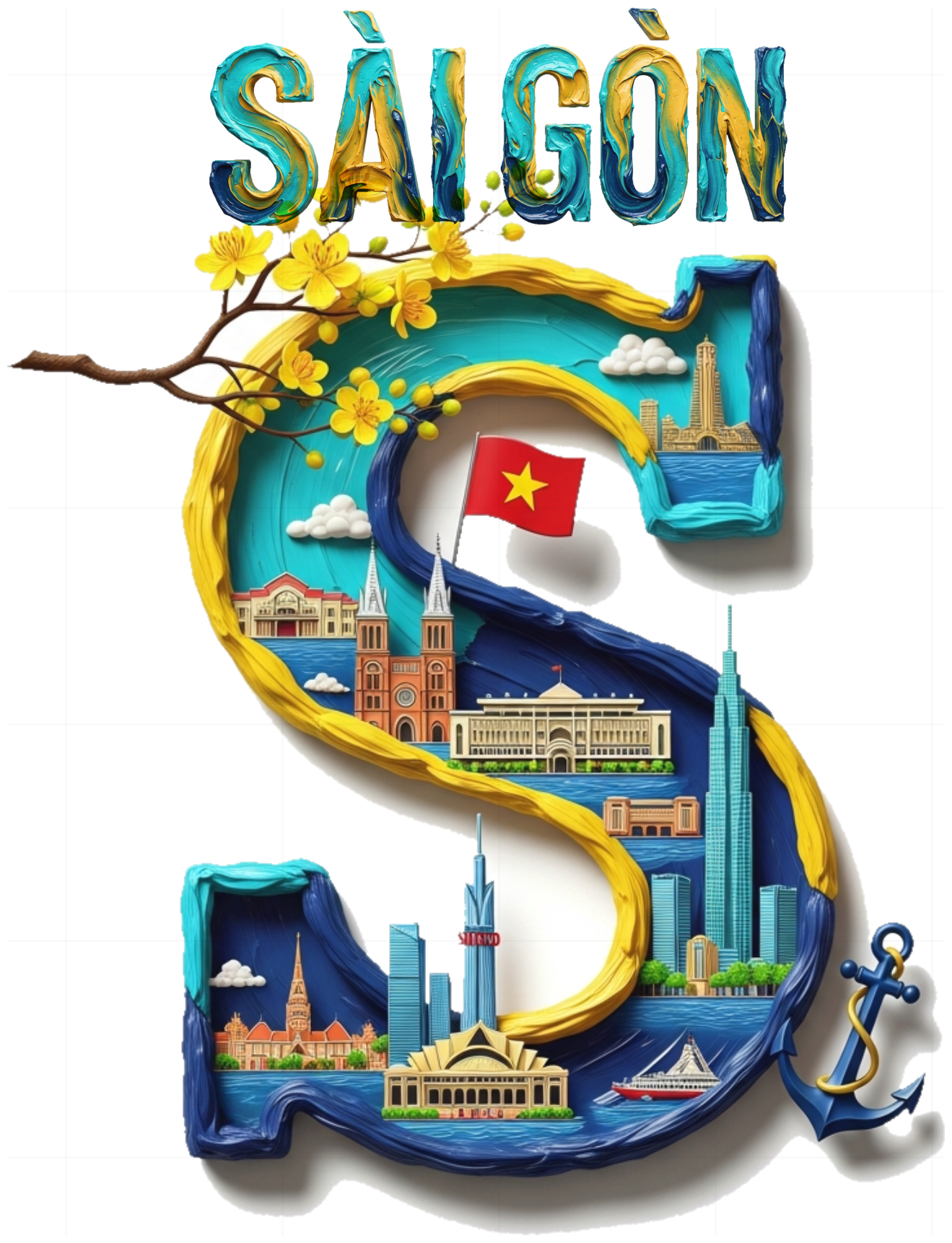 Áo Thun Trắng In Hình Chữ S Nghệ Thuật Sài Gòn - 170426-14-09-TRC