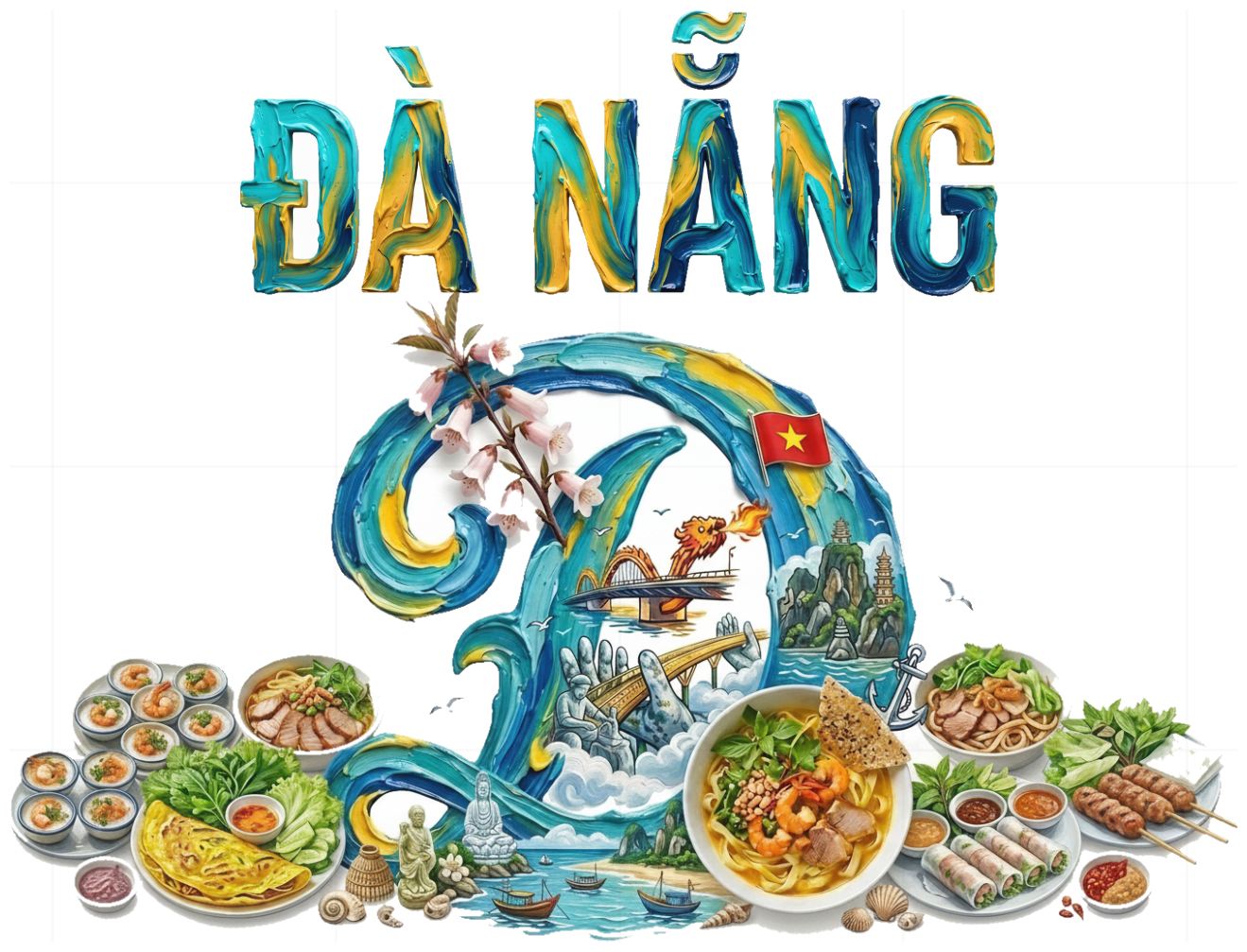 Áo Thun Đà Nẵng In Hình Nghệ Thuật Cotton Unisex Form Rộng Du Lịch 170426-14-16-POS