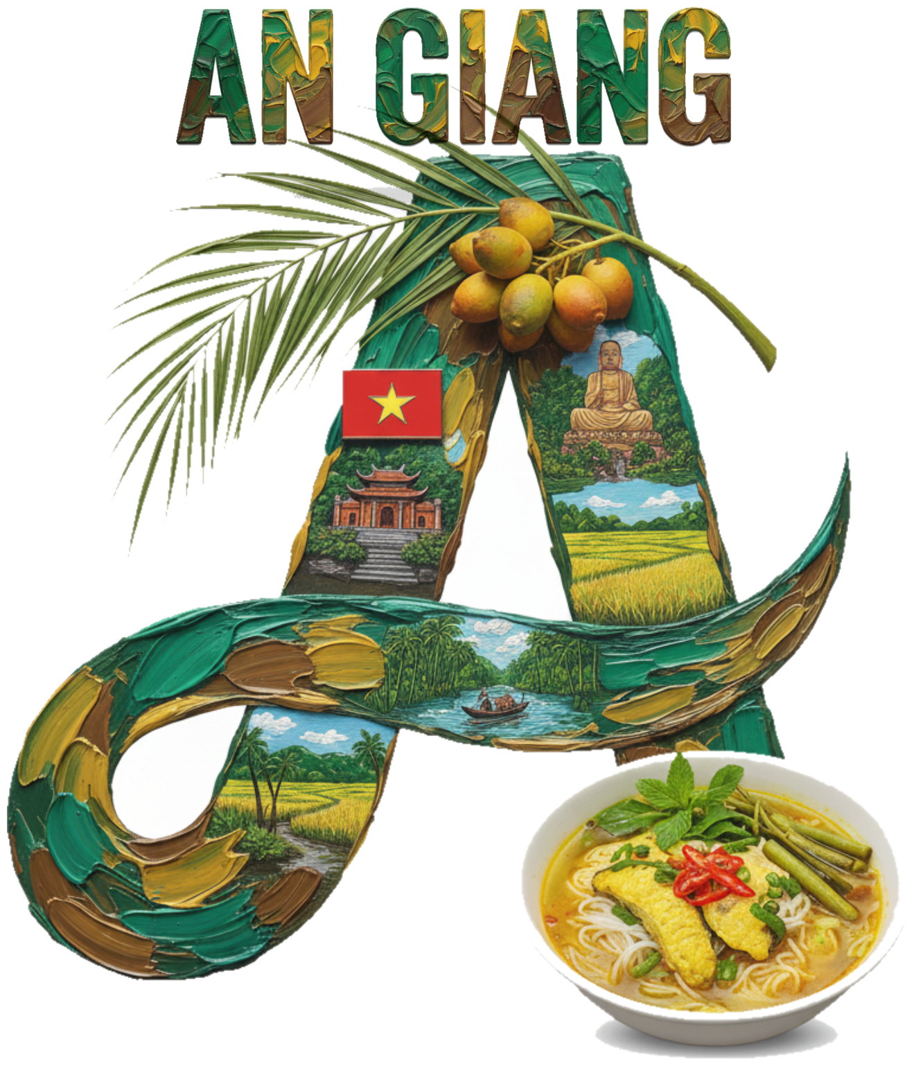 Áo Thun Trắng In Hình Chữ A Nghệ Thuật An Giang - Thời Trang Local Brand Unisex Cao Cấp - 170426-14-50-EKR