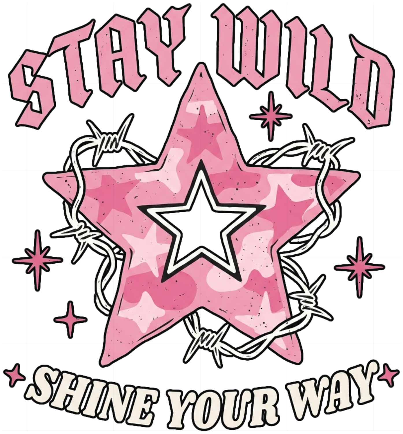 Áo Thun Stay Wild Punk Star Phong Cách Streetwear Retro Form Rộng Cotton 100% Cực Chất - 170826-19-41-BSZ