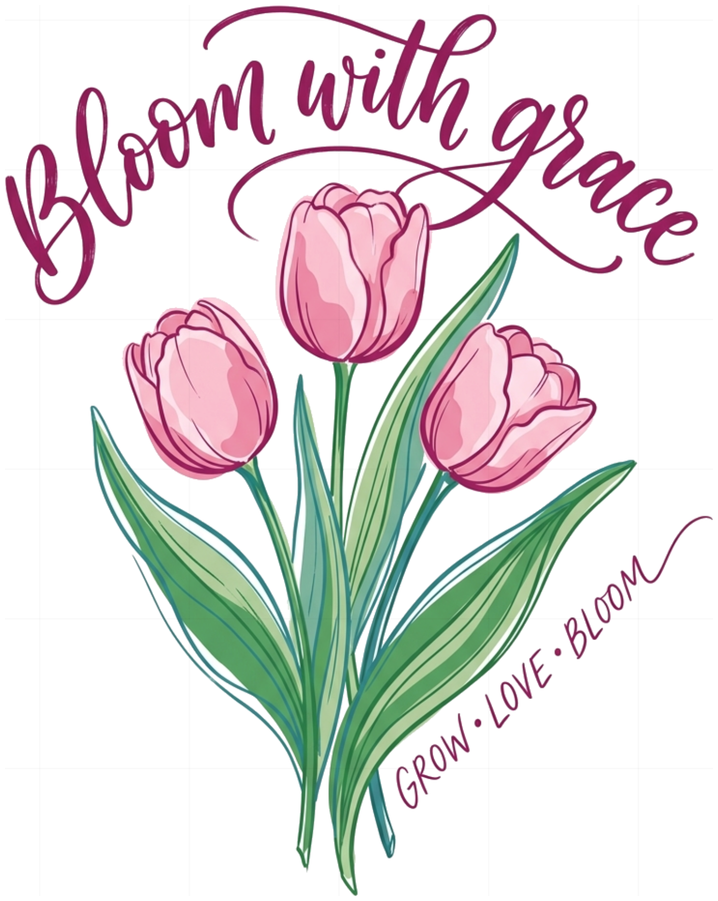 Áo thun Cotton Unisex In Hoa Tulip Bloom With Grace Thời Trang Local Brand Streetwear - 170826-20-06-XES