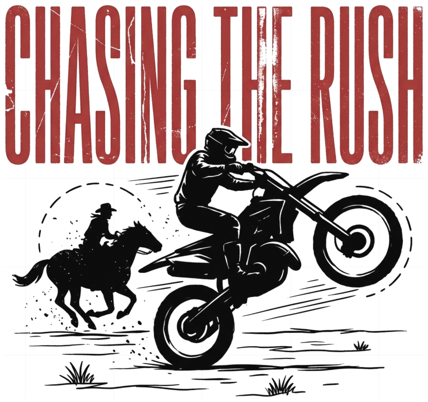 Áo Phông Unisex Vintage Biker Chasing The Rush Form Rộng Streetwear Cotton Cao Cấp - 170826-20-48-XLZ