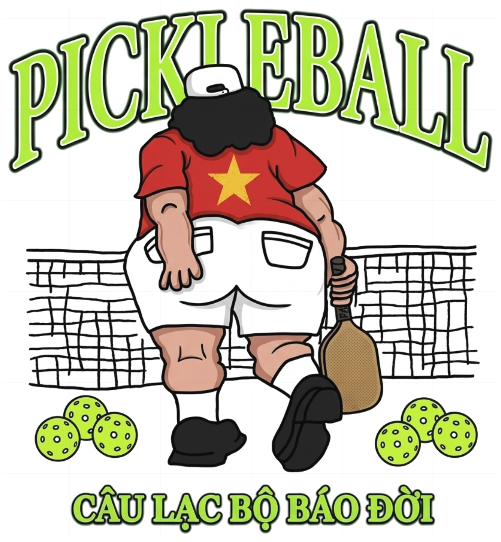 Áo Thun Pickleball Báo Đời Unisex Form Rộng Streetwear Retro vietnam.yo - 170926-14-48-UWH