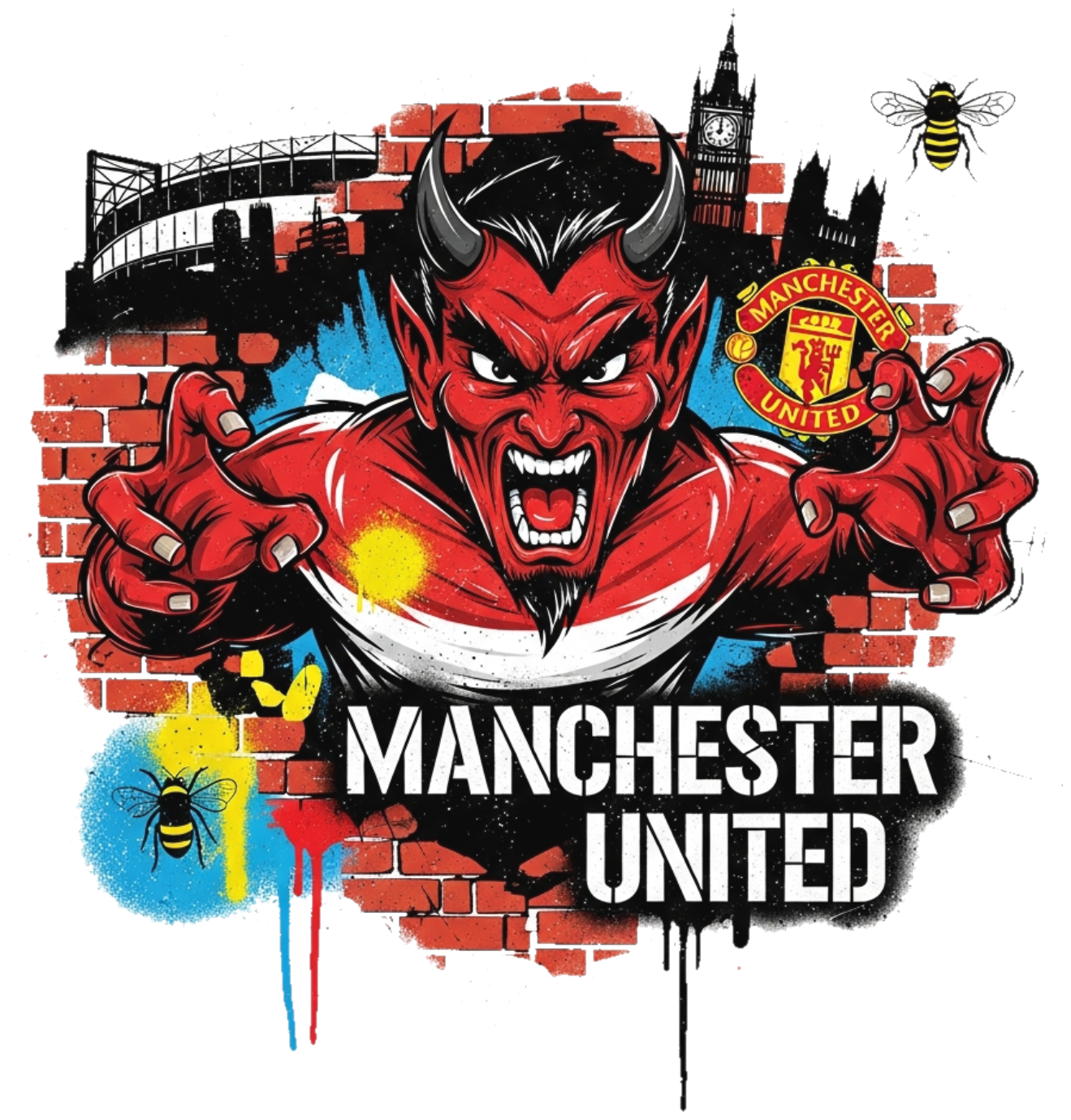 Áo Thun Manchester United MU Streetwear Design - Áo Phông Unisex Form Rộng Cotton 100% Cực Chất Cho Nam Nữ - 180526-17-29-PKF