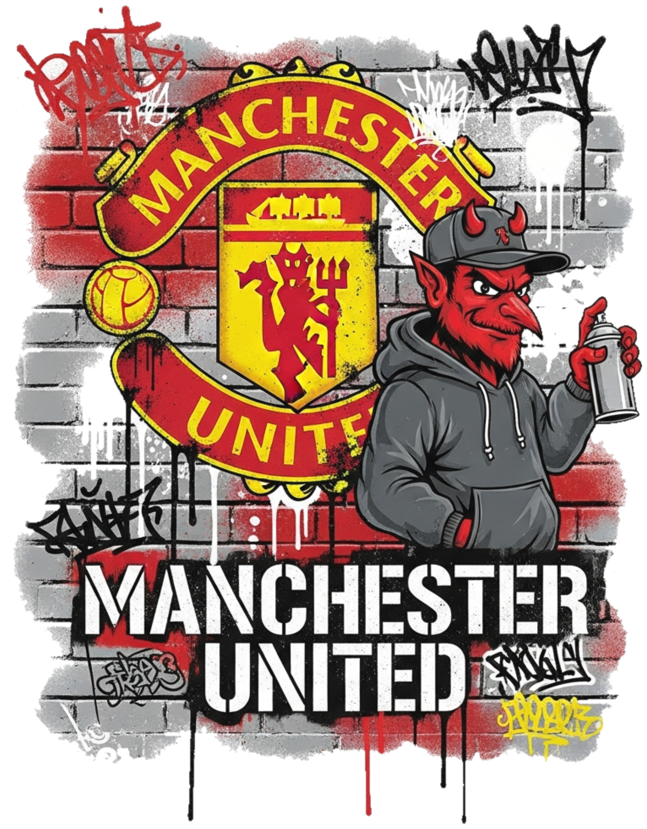 Áo Thun Trắng Manchester United Streetwear Design - 180526-17-33-HEL