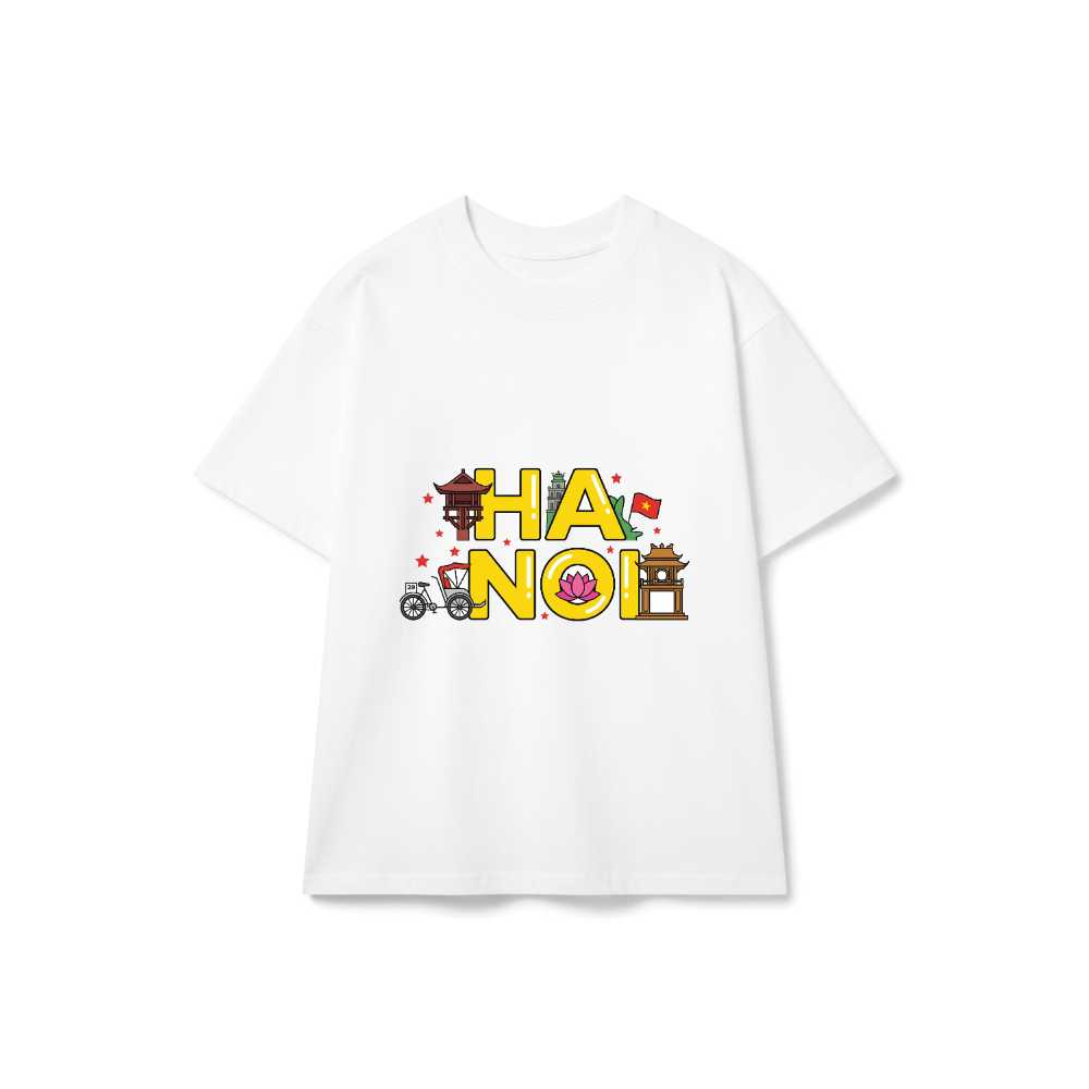 Áo thun Hà Nội VNXK HAMCHOI Trắng form rộng Hanoi Spirit Tee - 180726-08-51-LFS