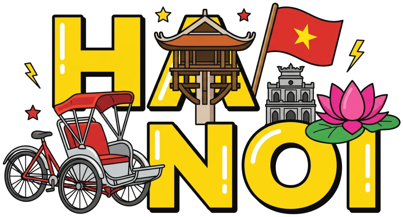Áo thun Hà Nội VNXK HAMCHOI Trắng cotton oversize form rộng Hanoi Heart of Vietnam Tee - 180726-08-56-HJO