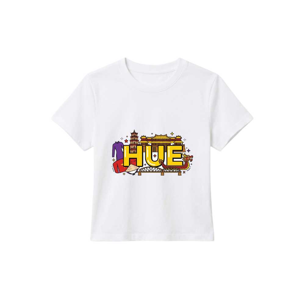 Áo thun du lịch Huế VNXK HAMCHOI Trắng cotton co giãn Hue Imperial Tee - 180726-08-59-NYJ