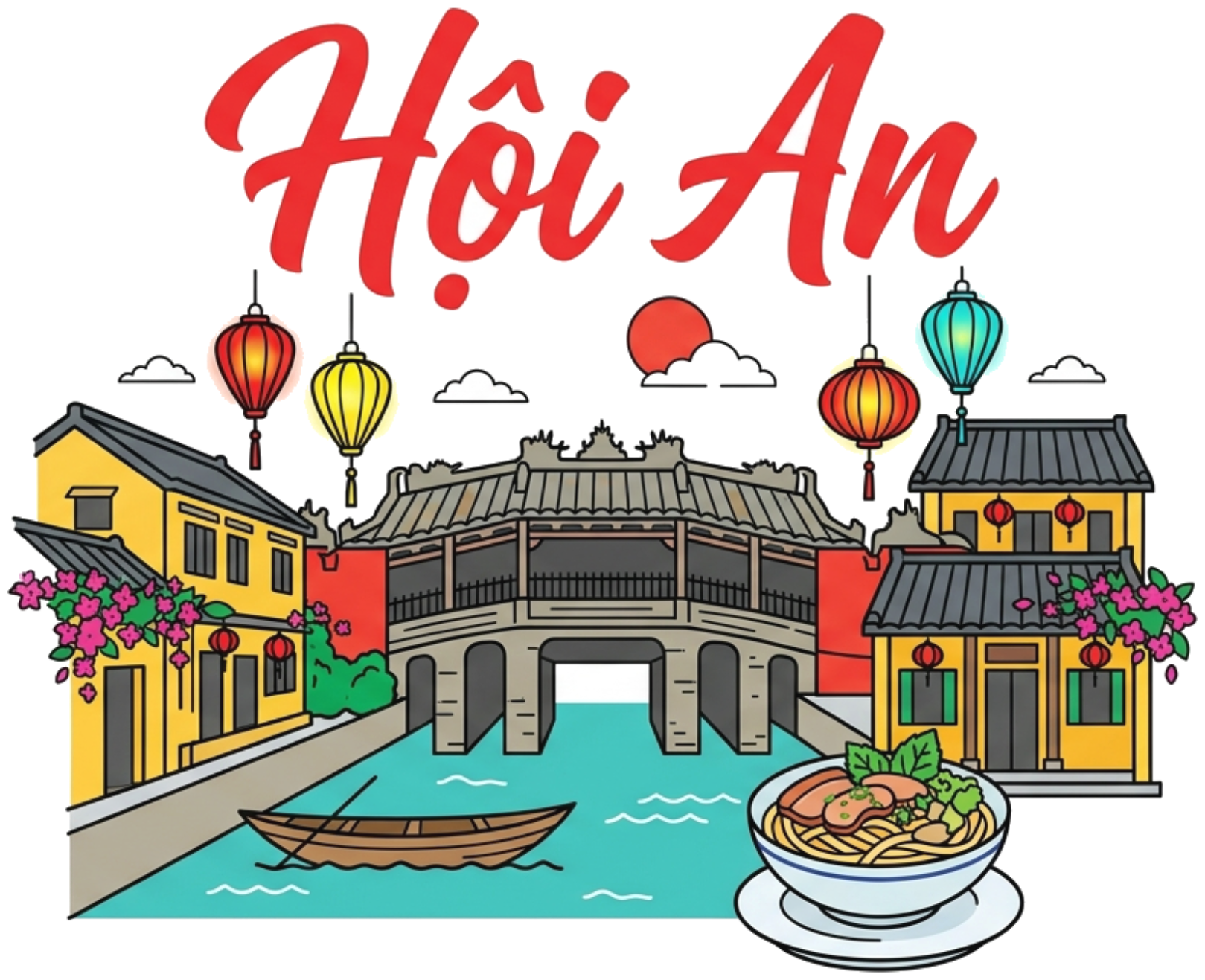 Áo thun du lịch Hội An VNXK HAMCHOI Trắng form rộng oversize Hoi An Timeless Charm Tee - 180726-09-32-VSX