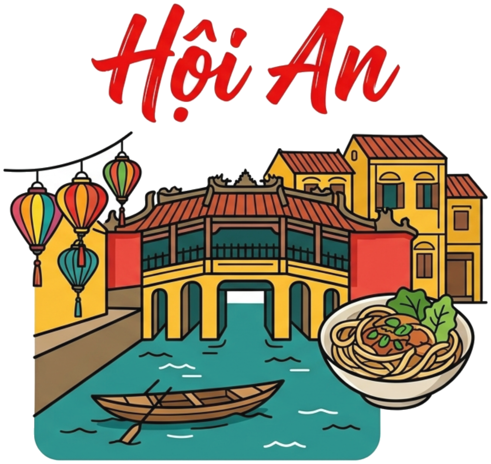 Áo thun du lịch Hội An VNXK HAMCHOI Trắng cotton form rộng Hoi An Souvenir Tee - 180726-09-35-DWS