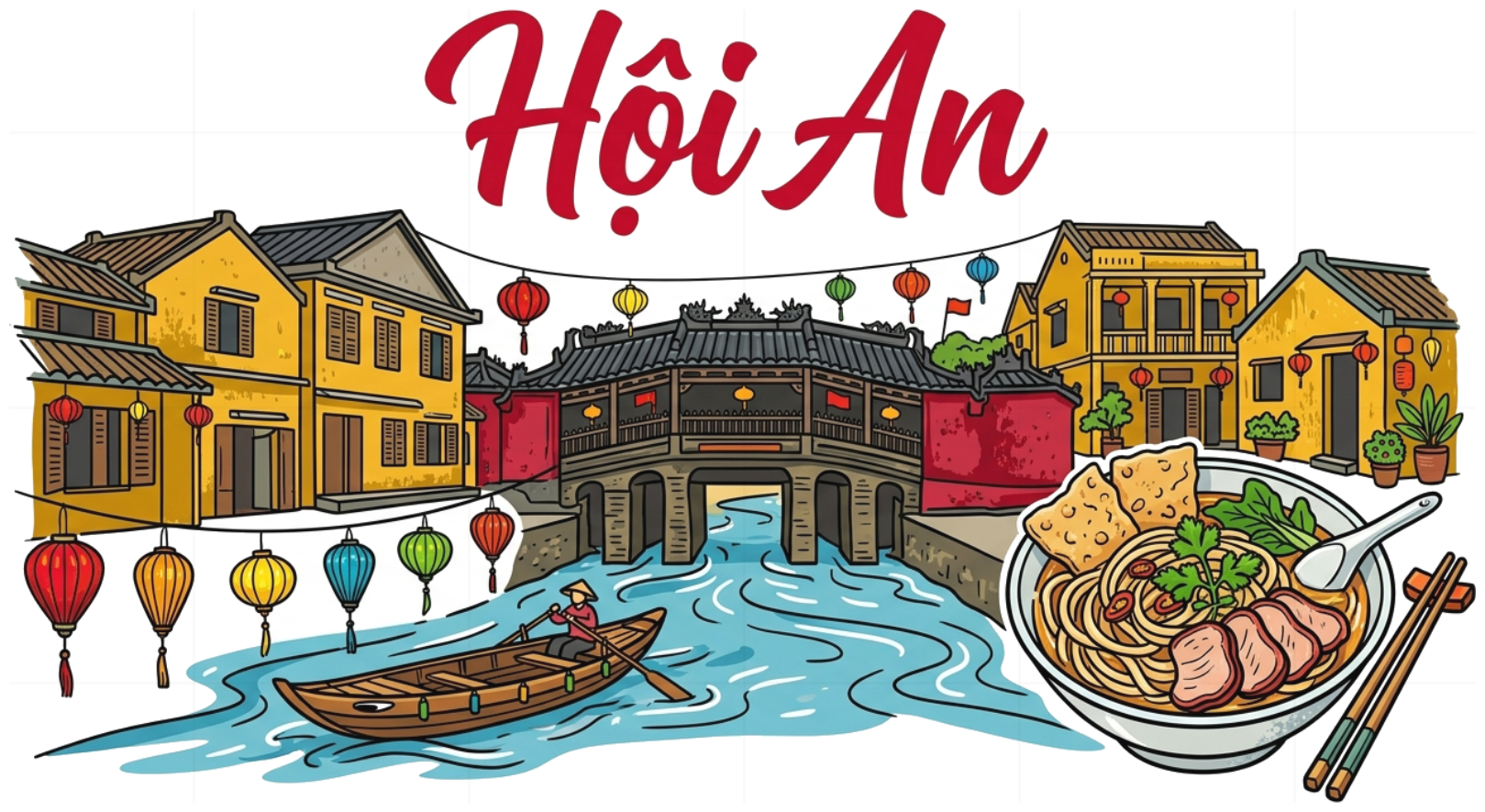 Áo thun du lịch unisex VNXK HAMCHOI Trắng form rộng oversize Hoi An Charm Tee - 180726-09-36-VDR