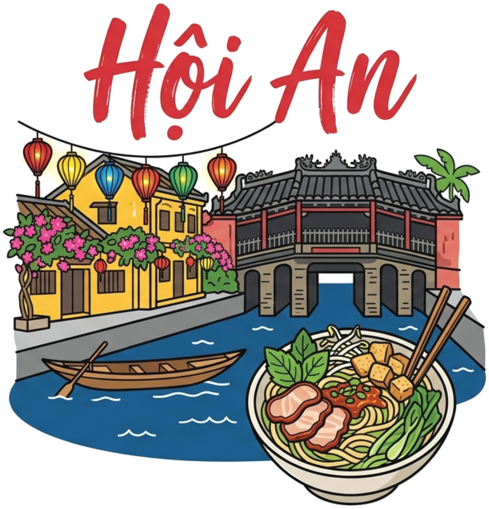Áo thun du lịch Hội An VNXK HAMCHOI Trắng form rộng oversize Hoi An Charm Tee - 180726-09-43-HXP