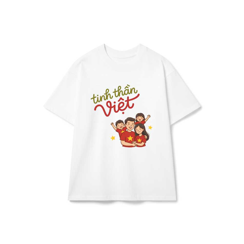 Áo Thun Tinh Thần Việt Nam Tự Hào Gia Đình Unisex Cotton 4 Chiều Form Rộng Cực Chất - 180826-15-05-NCE