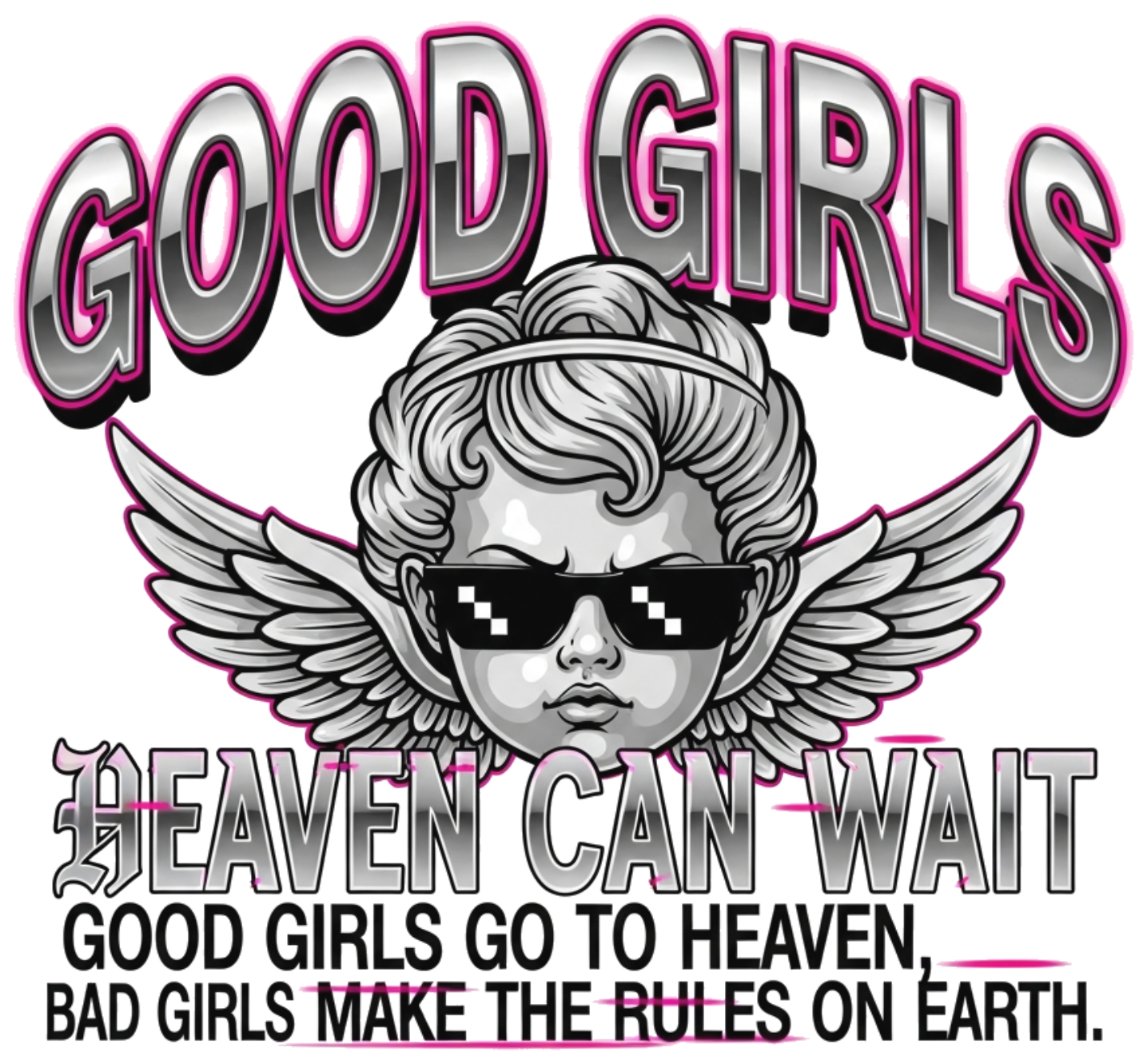 Áo Thun Trắng Good Girls Y2K Angelcore Form Rộng Cotton Unisex - 190626-10-16-HCG