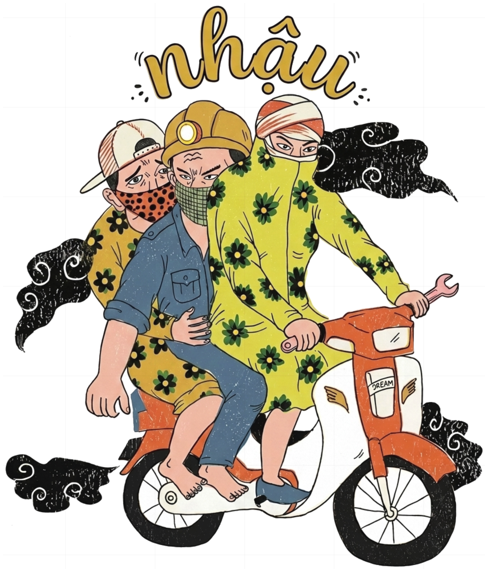 Áo Thun Nhóm Bạn Nhậu Xe Dream Độc Đáo Form Rộng Cotton vietnam.yo - 190826-14-03-CQU
