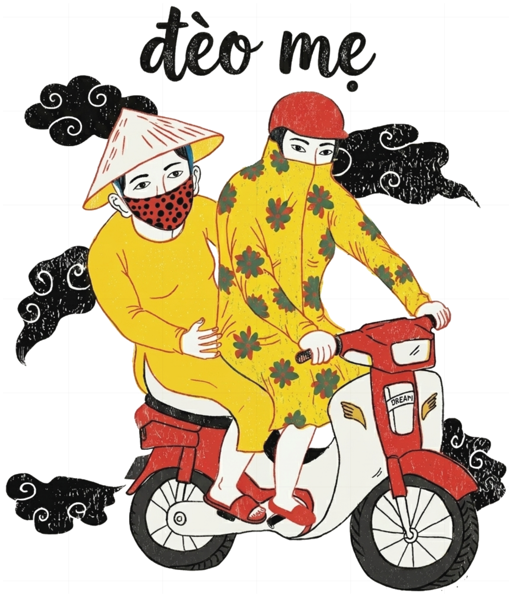 Áo Thun Xe Dream Dân Gian Hiện Đại Đèo Mẹ Unisex Form Rộng Cotton vietnam.yo - 190826-14-34-ZJZ