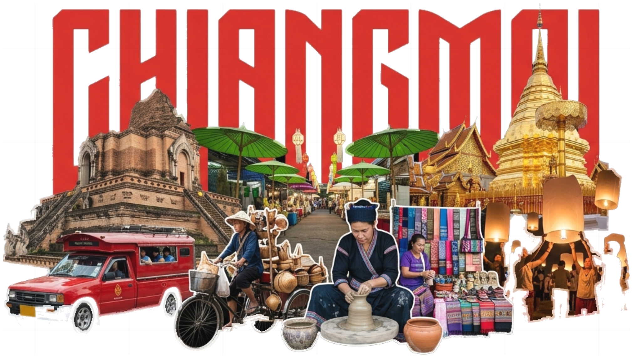 Áo thun tay dài nam nữ VNXK HAMCHOI Trắng form rộng thoải mái Chiangmai City Long sleeves - 190926-09-55-QNJ