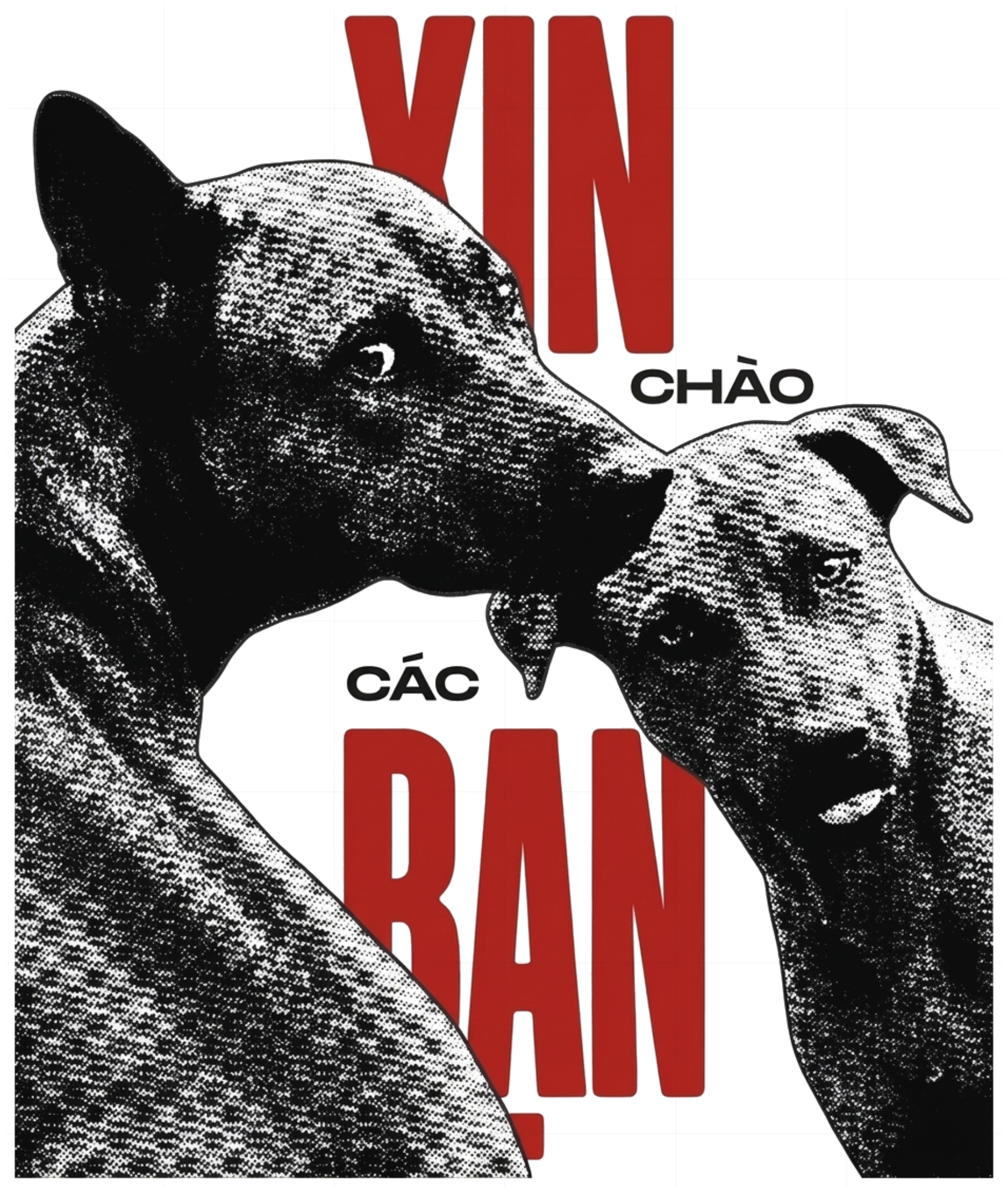 Áo Thun Xin Chào Các Bạn Dog Halftone Unisex Form Rộng Streetwear Graphic Tee vietnam.yo - 191026-15-20-WEW