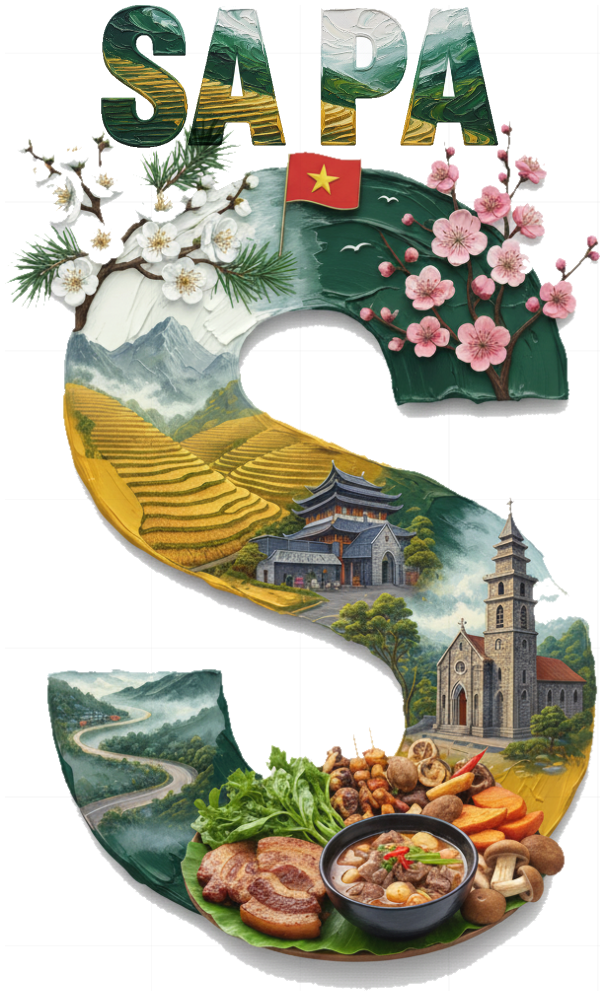 Áo Thun Sa Pa Unisex Form Rộng Cotton Co Giãn - Áo Phông Du Lịch Tây Bắc Check-in Fansipan Đỉnh Chóp - 200426-15-50-UAN