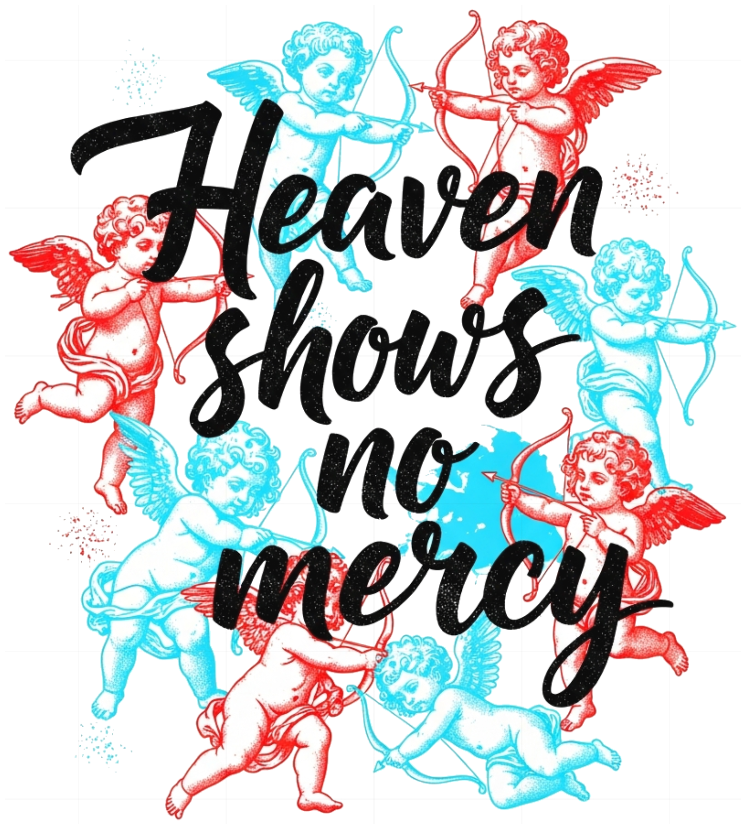 Áo Thun Unisex Streetwear Heaven Shows No Mercy Y2K Form Rộng Cotton - 200626-13-44-DIP
