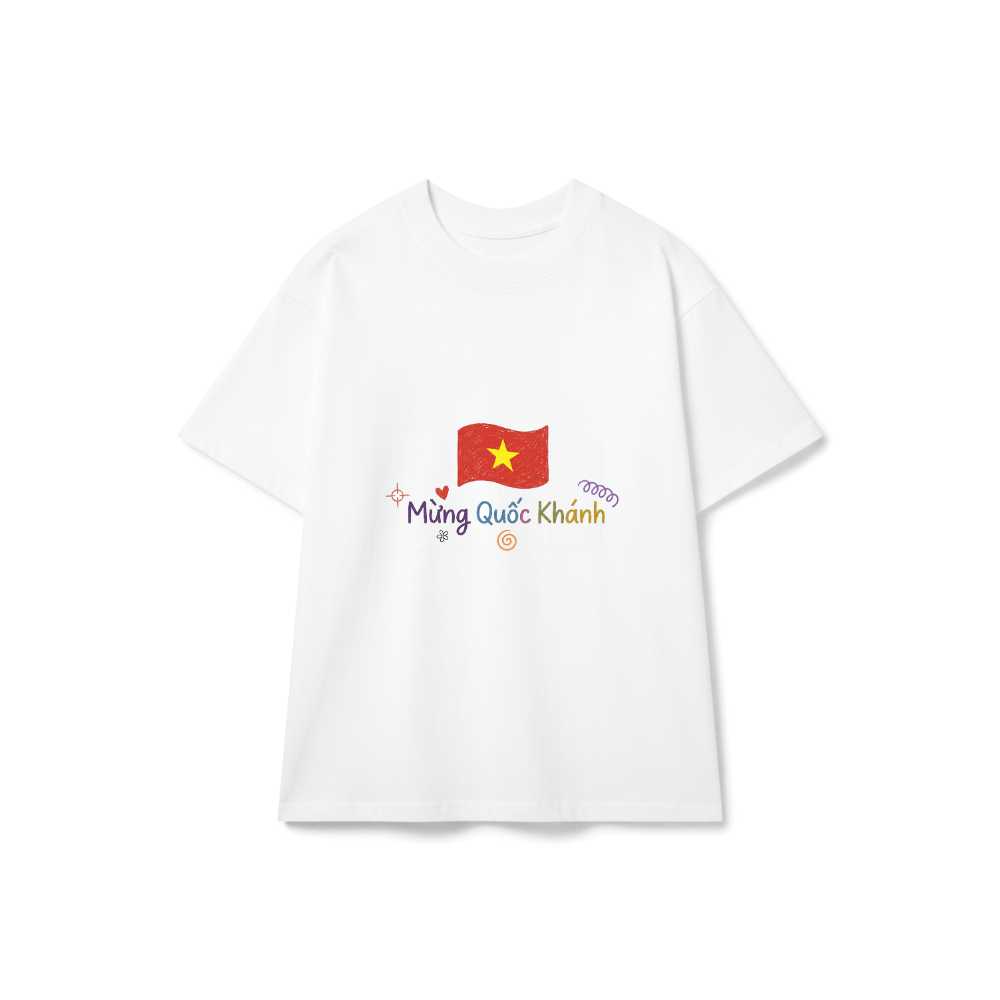 Áo thun Mừng Quốc Khánh VNXK HAMCHOI Trắng cotton form rộng National Day Vietnam Tee - 200726-14-45-JNR