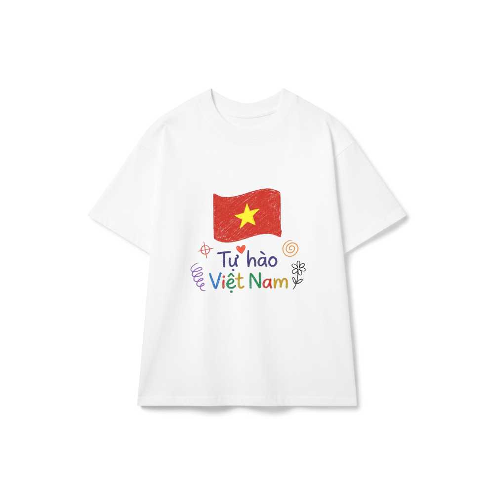 Áo thun unisex VNXK HAMCHOI Trắng form rộng oversize Vietnam Pride Tee - 200726-14-49-XVN
