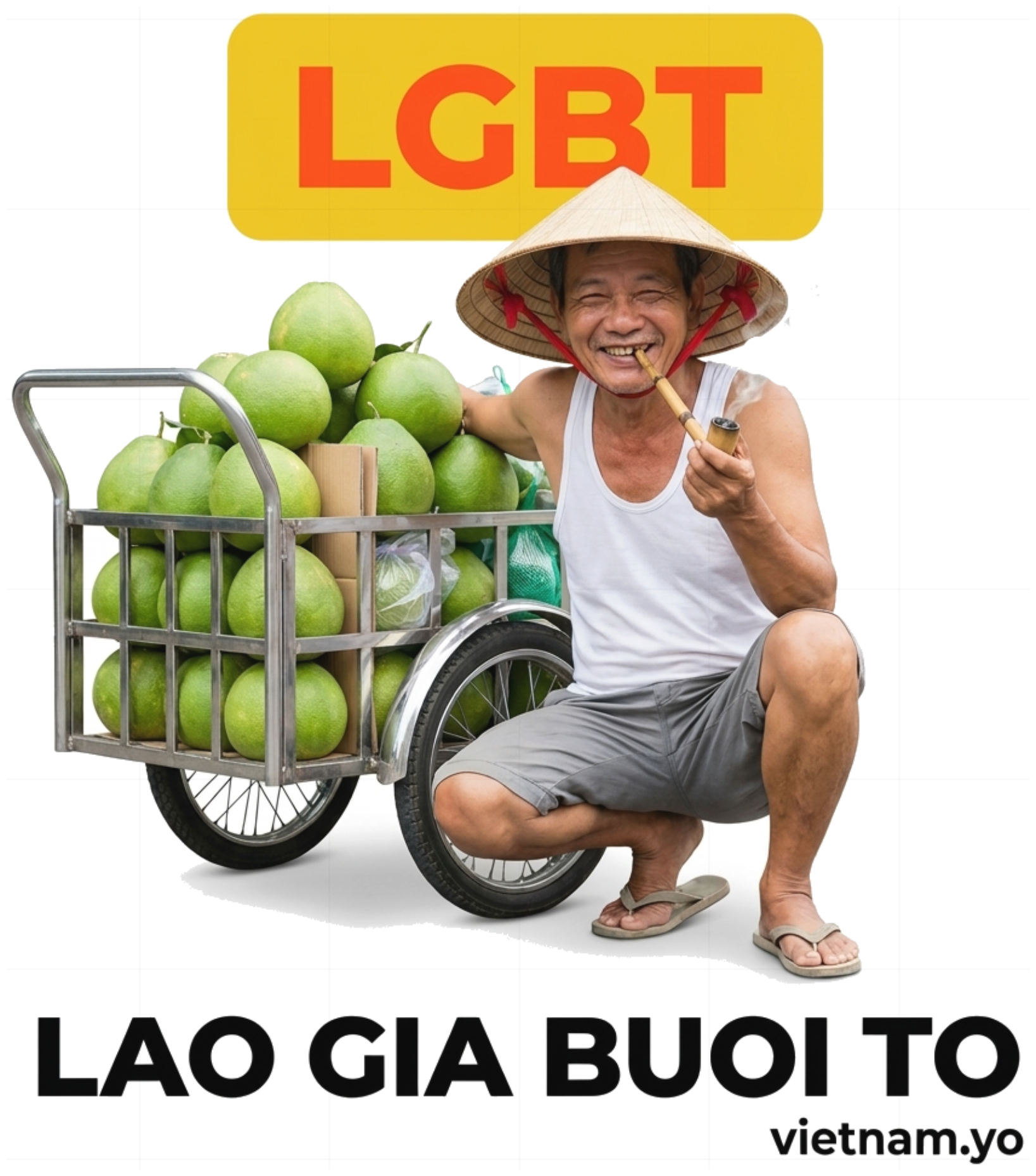 Áo Thun Hình In Lão Già Bưởi To LGBT Vietnam.yo Unisex Form Rộng Cotton Streetwear Hot Trend 200826-14-08-KWI